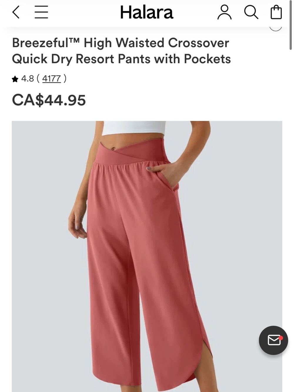 HALARA Breezeful™ High-Waisted Cropped Wide-Leg Pants - two pairs
